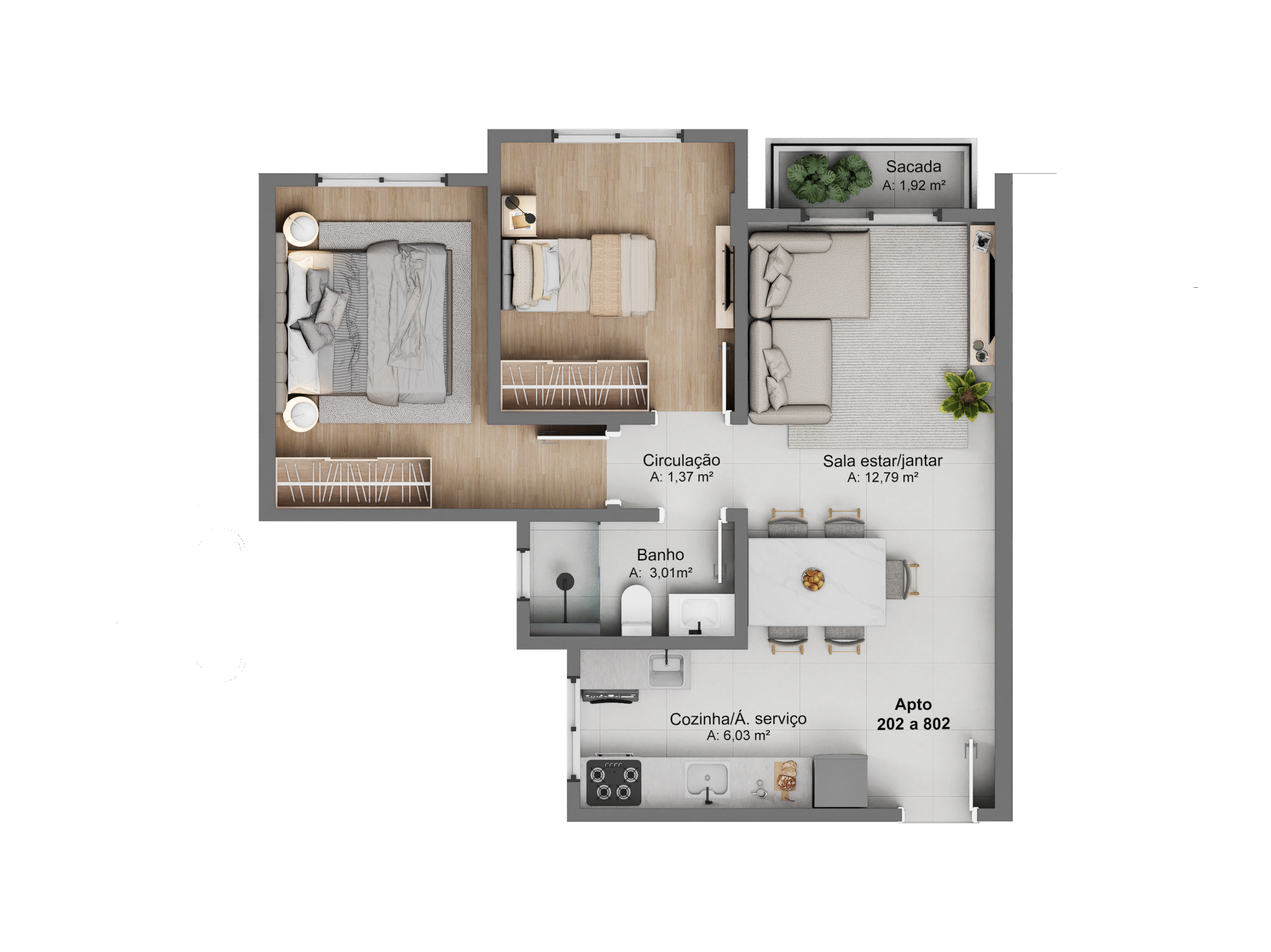 Planta Final 02 - 52,85m²