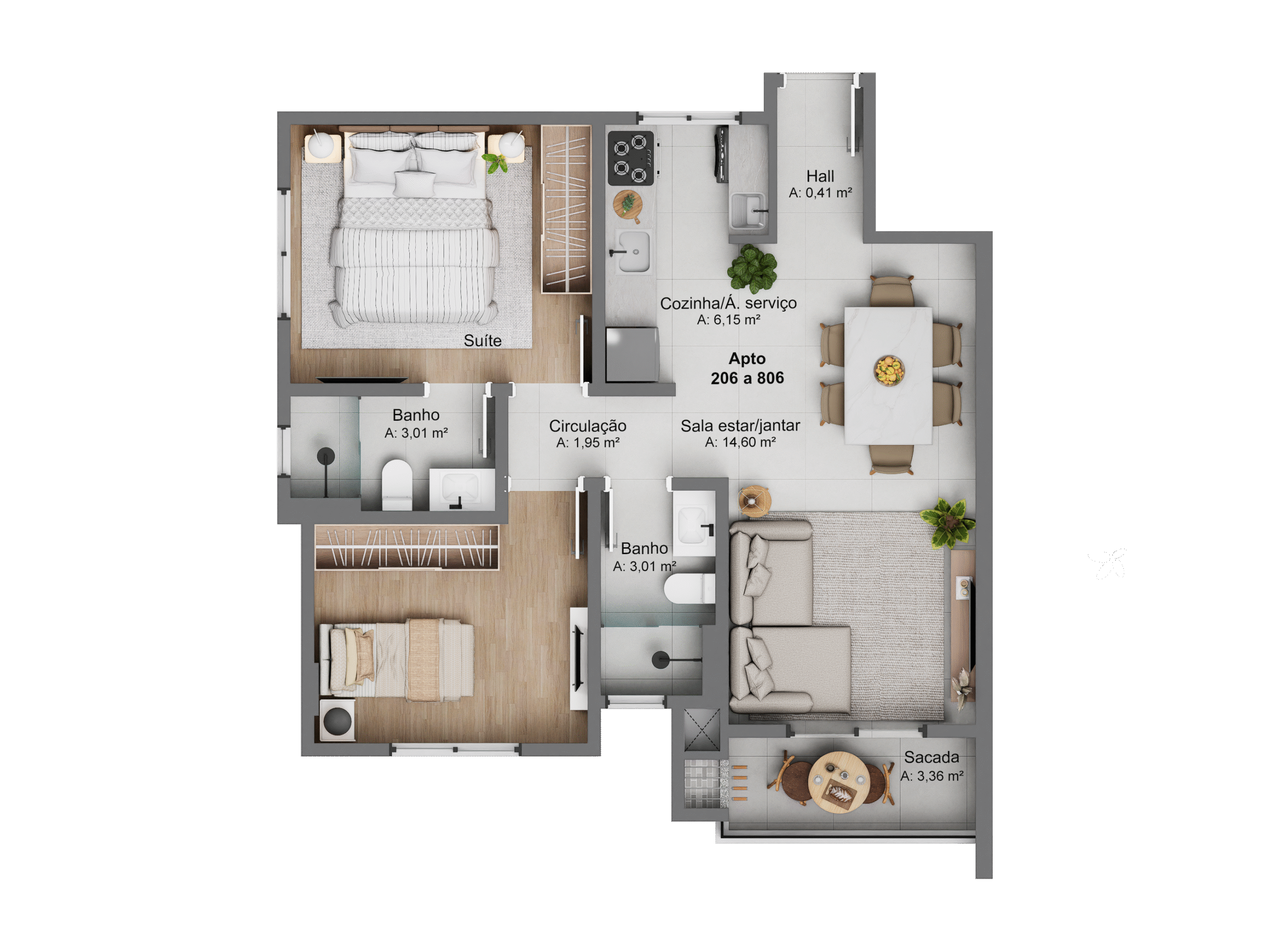 Planta Final 06 - 59,13m²